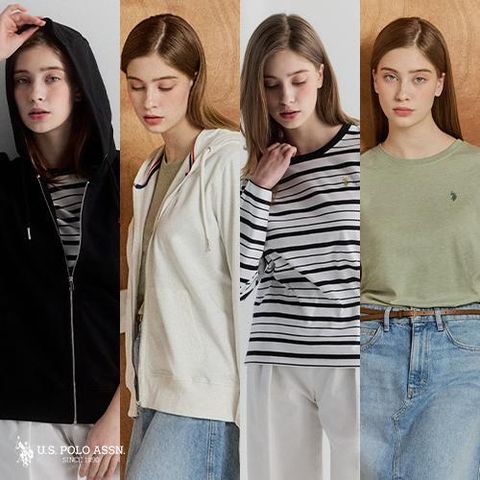 (D)USPA 26FW 여성 후드집업 1종 + 긴팔티셔츠 2종