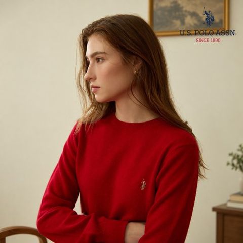 [U.S POLO ASSN.] 26FW 파인터치 메리노울 100 라운드니트 2종 여성