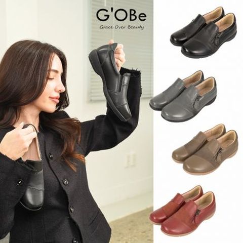26FW 신상품 [지오베] 천연소가죽 지퍼 컴포트 슬립온