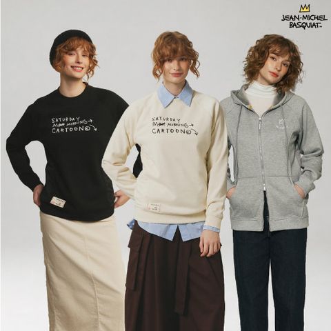 바스키아 26FW 최신상 여성 융기모 스웻셔츠 2종SET (라운드1종+후드집업1종)
