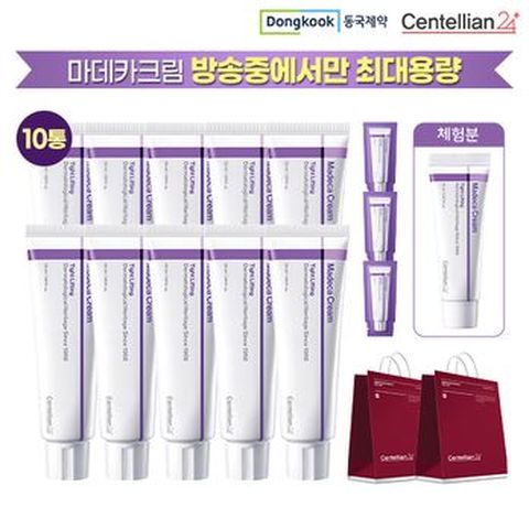 (카드5%)(특집)최대용량 동국제약 마데카크림10박스+중용량1박스+파우치3매+쇼핑백2매(경품)