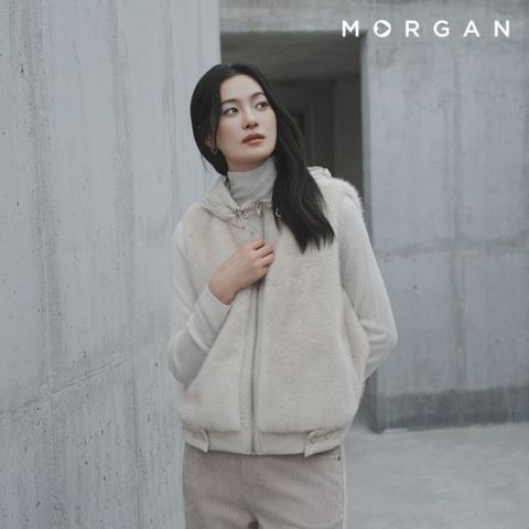 모르간 26FW FAUX FUR 후드 베스트