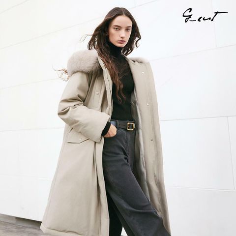[카드 5%할인]지컷(g-cut) 프리미엄 saga fur 롱 구스 코트