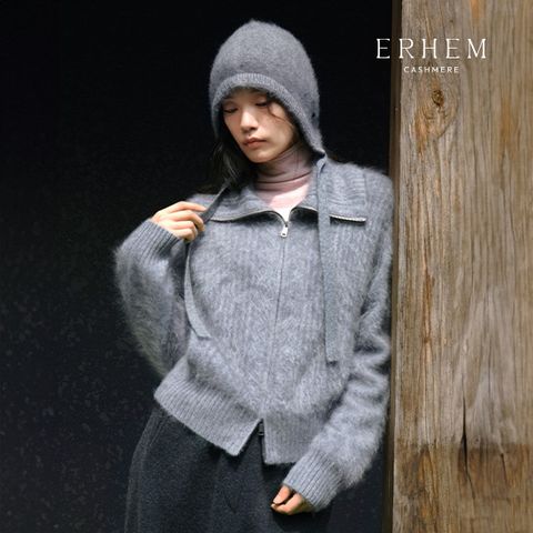 26F/W 캐시미어100 브러쉬 니트 자켓 1종