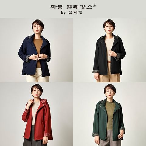 26FW 마담엘레강스 노팅힐 체크 후드 트렌치 1종