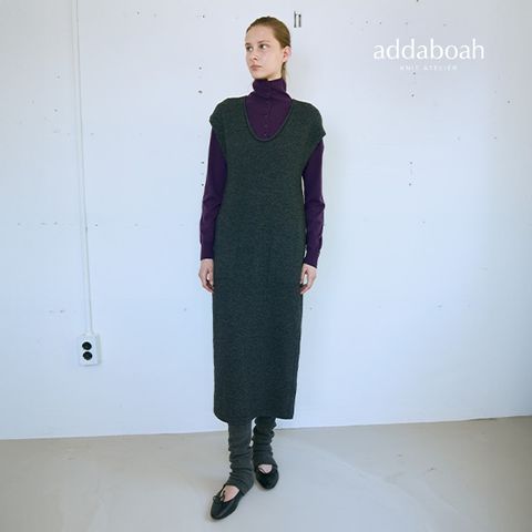 [미리주문10%] 26FW 라쿤 블렌디드 하프슬리브 원피스