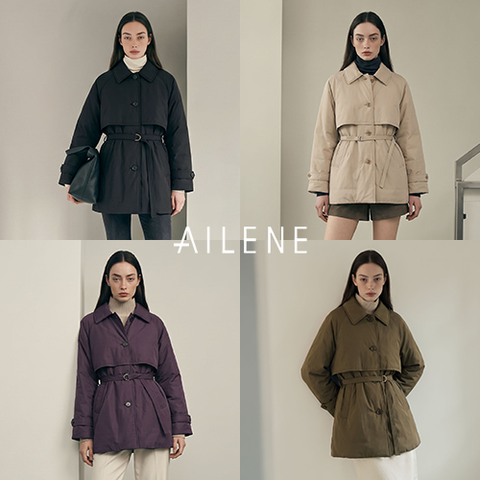 [엘렌느] 26FW 덕다운 벨티드 하프코트