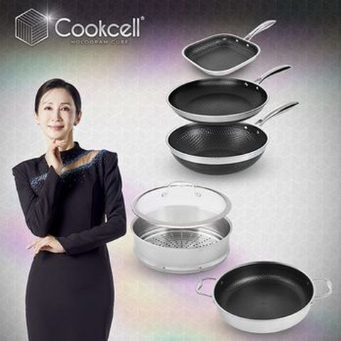 전인화의 블랙큐브 쿡셀 홀로그램 큐브팬 풀세트(프라이팬28cm+궁중팬28cm+정사각프라이팬20cm+양수전골냄비28cm+유리뚜껑28cm+찜기28cm)