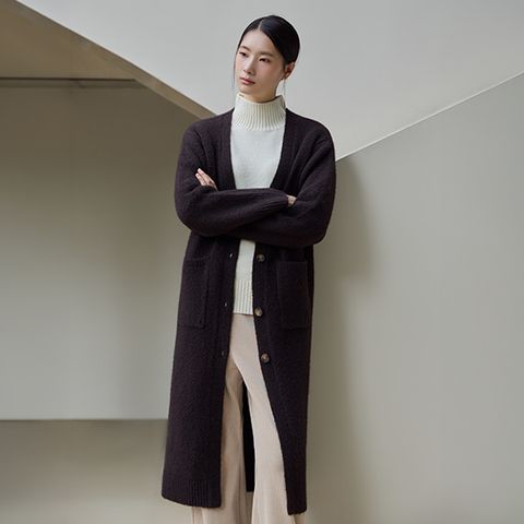 26FW 알파카 블렌드 롱 니트코트 1종
