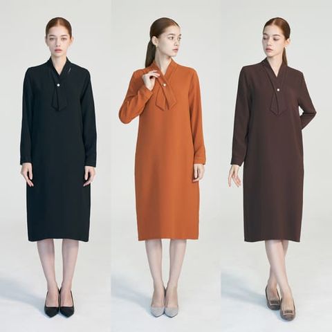 [론칭가 59900원] 라라쎄시크 여성 펄 타이 원피스 1종