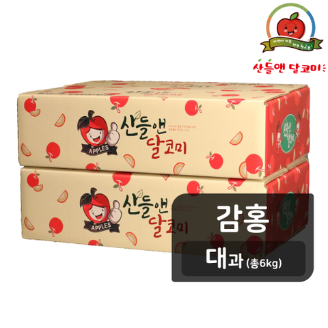 [기획한정][감홍/대과] 산들앤 달코미 세척사과 6kg (총2박스)