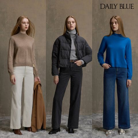 [데일리블루] 세미와이드 기모데님 팬츠 3종