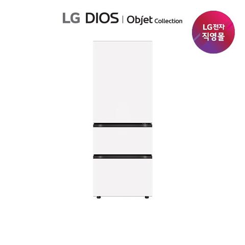 [327L]LG 오브제 김치냉장고 스탠드형 3룸 메탈 화이트(Z330MQQF11)