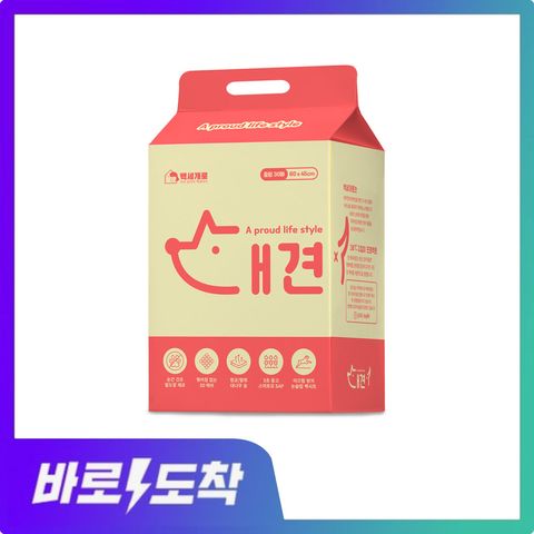 [CJ단독 바로드림] 대견패드 하루한장 강아지 배변패드 중형 1팩(30매)