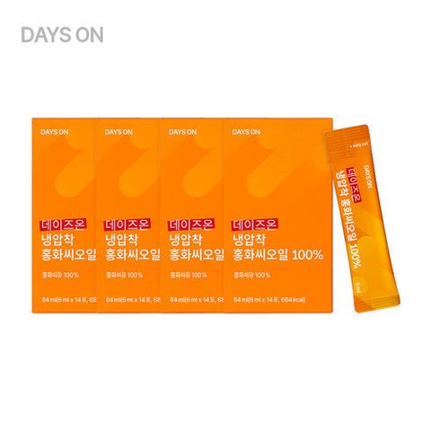 [데이즈온] 냉압착 홍화씨 오일 4박스(6ml*14포*4박스)