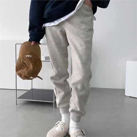여자 테이퍼드핏 기모 조거 밴딩 팬츠