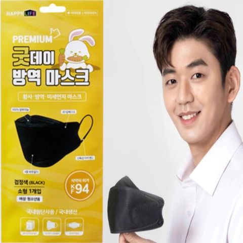 굿데이마스크 Kf94 프리미엄 방역 이용대 소형 블랙 1매입 1장