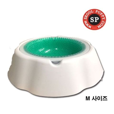 서울퍼피 아이스 식기 그린(M) 강아지 급식기 밥그릇
