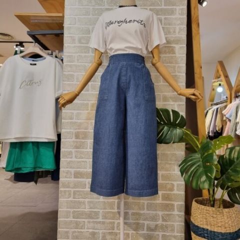 [레코브]DB_ 레코브 와이드 9부 데님 팬츠 (LK41B6DP004X)