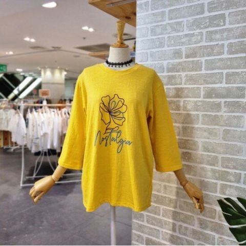 DB_ 레코브 9부 프린팅 티셔츠 (LC41B9LT030A)