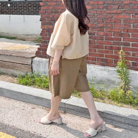 [옷자락]여자 스판 루즈핏 단정한 블랙 셔츠