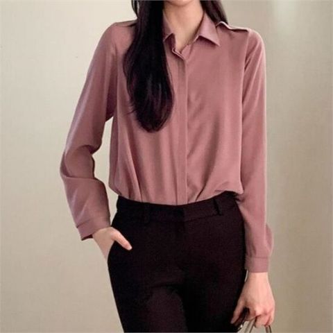 [세인트마리]데일리 카라 견장 블라우스 (4colors)