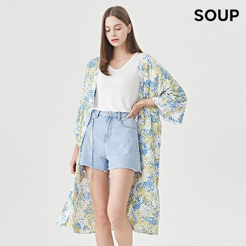 SOUP 썸머 바캉스룩 리본 야자수 로브 (S27GD05)