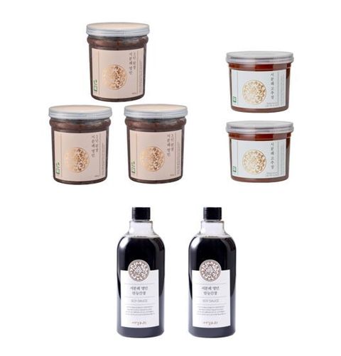 서분례 명인 3년숙성 된장 세트(3년 된장 500g*3개+고추장350g*2개+만능간장 500ml*2병)