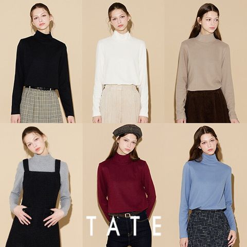 TATE 24FW 여성 양면 기모 티셔츠 6종