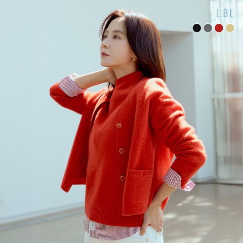 (런칭가 99,000원)(24FW )호주산 PURE메리노울100 가디건+슬리브리스 니트 앙상블