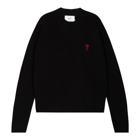 하트로고 라운드 니트 (UKS046 KN0042 001)