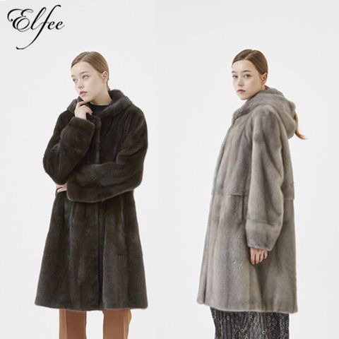 엘페 풀스킨 휘메일 밍크 후드코트_유색_EC08