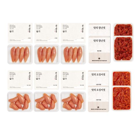 온명란 200gx3팩, 자른명란 100gx3팩, 오징어젓 100gx2팩, 창난젓 100gx2팩