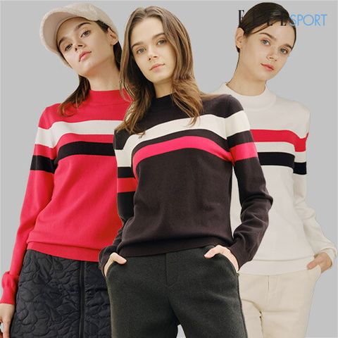 엘르스포츠 여성 배색 모크넥 3종