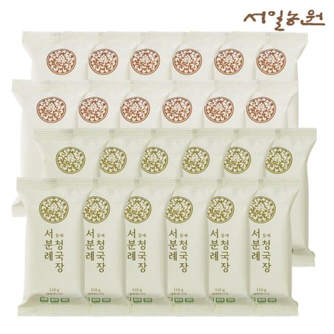 [24팩]서분례 명인 청국장 총 24팩(들깨청국장 110g*12팩 + 기본청국장 110g*12팩)