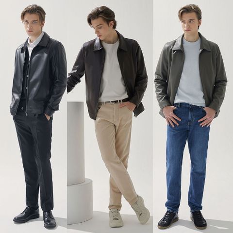  남성 네추럴 램스킨 라키자켓