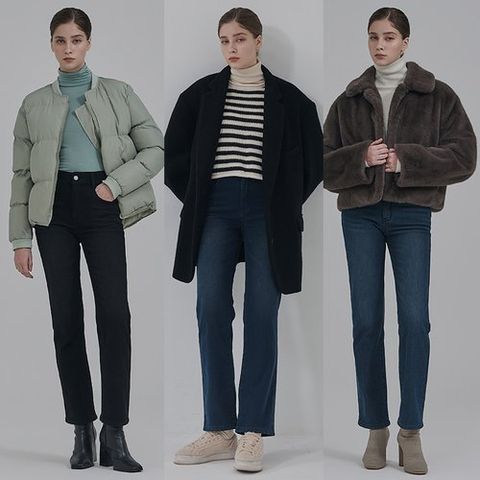 뱅뱅 25FW 여성 겨울 본딩 라이크라 데님3종