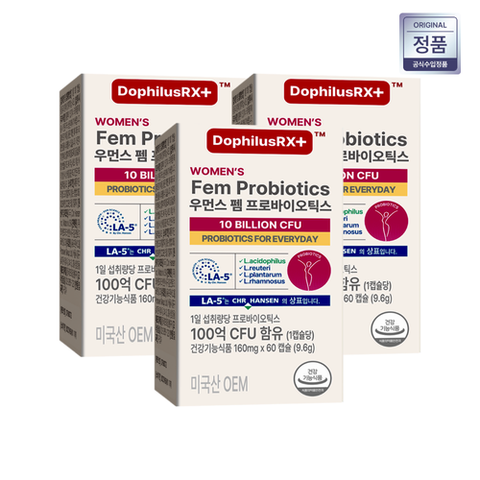 도피러스알엑스 100억 질유산균 펨 프로바이오틱스 여성 도필러스 60캡슐 3개