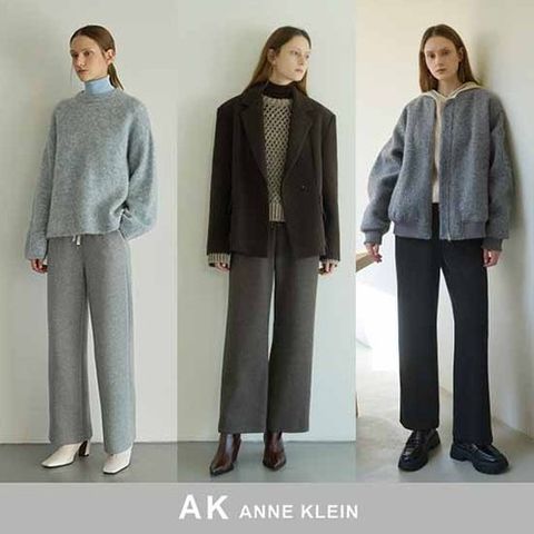 앤클라인 [AK앤클라인] 울혼방 와이드 밴딩팬츠