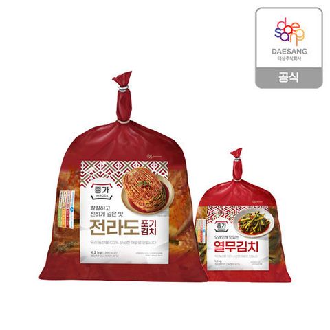종가 전라도 포기김치 4.2kg+열무김치 1.5kg