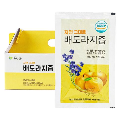 자연식품 자연그대로 배도라지즙 100ml x 30팩