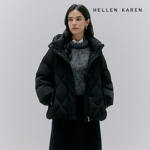 헬렌카렌 25FW 플리츠 구스다운 볼륨카라 점퍼