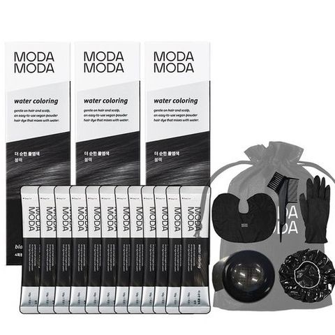 모다모다 더 순한 물염색 10g*4매입*3박스+볼타입 염색키트