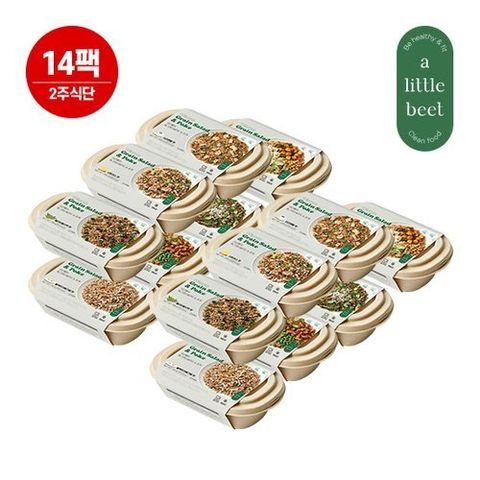 어리틀빗 14일식단 웜그레인샐러드포케 7종x2팩(총 14팩)