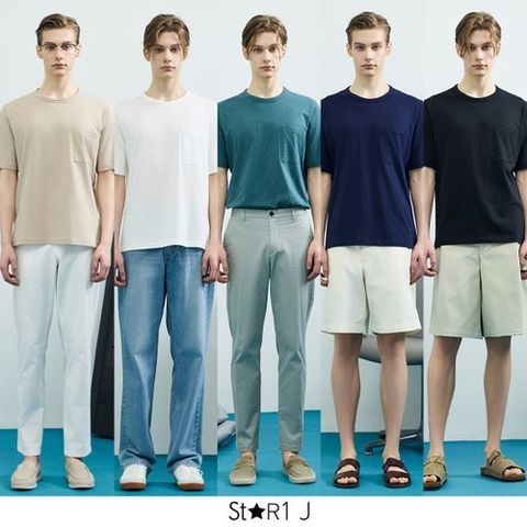 스타일제이 남성 25 Summer 오가닉 슬럽 코튼 티셔츠 5종