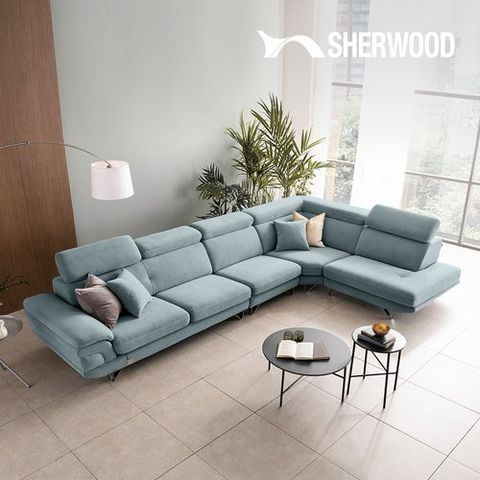 쉐우드가구 소나 8인용 코너형 러브루 하이엔드 패브릭 기능성 소파