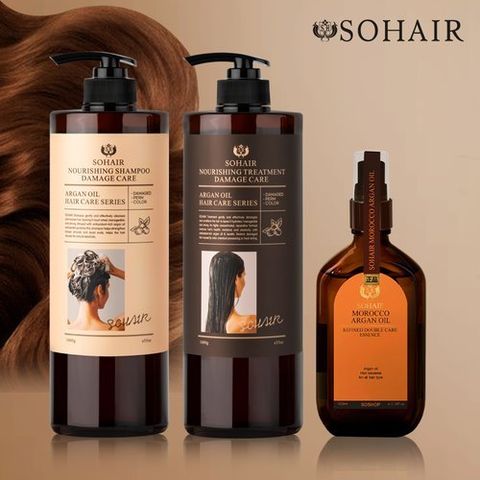 쏘헤어 너리싱 샴푸 데미지 케어 + 트리트먼트 + 리파인드 더블케어 헤어 에센스