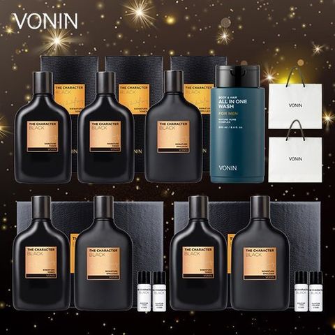 엘지생활건강 [보닌]남성 기초 베스트 패키지(스킨 4병+에멀젼 3병+올인원 워시 1개+쇼핑백 2장)