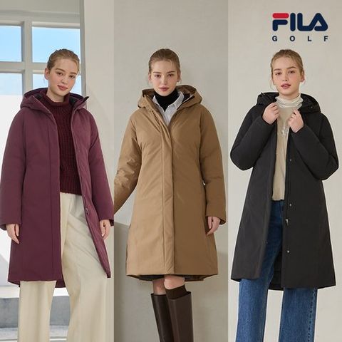 휠라골프 여성 롱 패딩코트