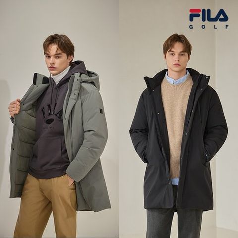 휠라골프 남성 롱 패딩코트